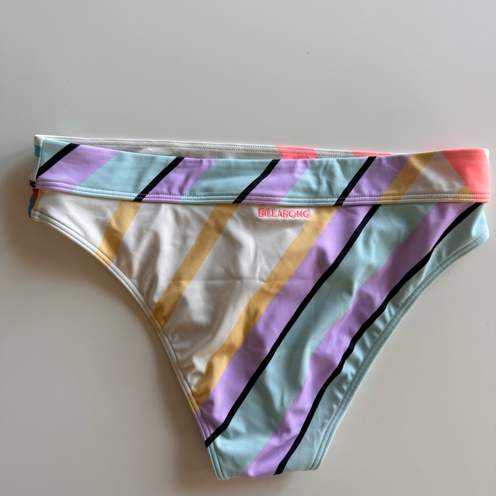 BILLABONG, NWT, Maui Rider Striped Multicolor Bikini Bottom - Picture 4 of 5